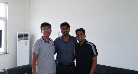 印度客戶訂購的PVC木塑實(shí)心門套生產(chǎn)線驗(yàn)收成功